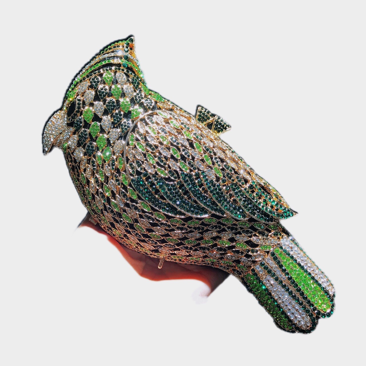 Nuevo paquete de cena de diamantes transfronterizos animal pájaro bolso de mano de diamantes de banquete europeo y americano bolso de diamantes de mujer bolsa de embrague