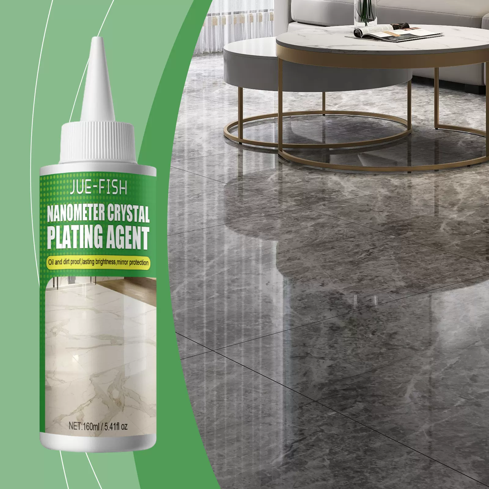 Jue-Fish 石材镀晶剂 翻新增亮大理石抛光纳米结晶液瓷砖划痕修补