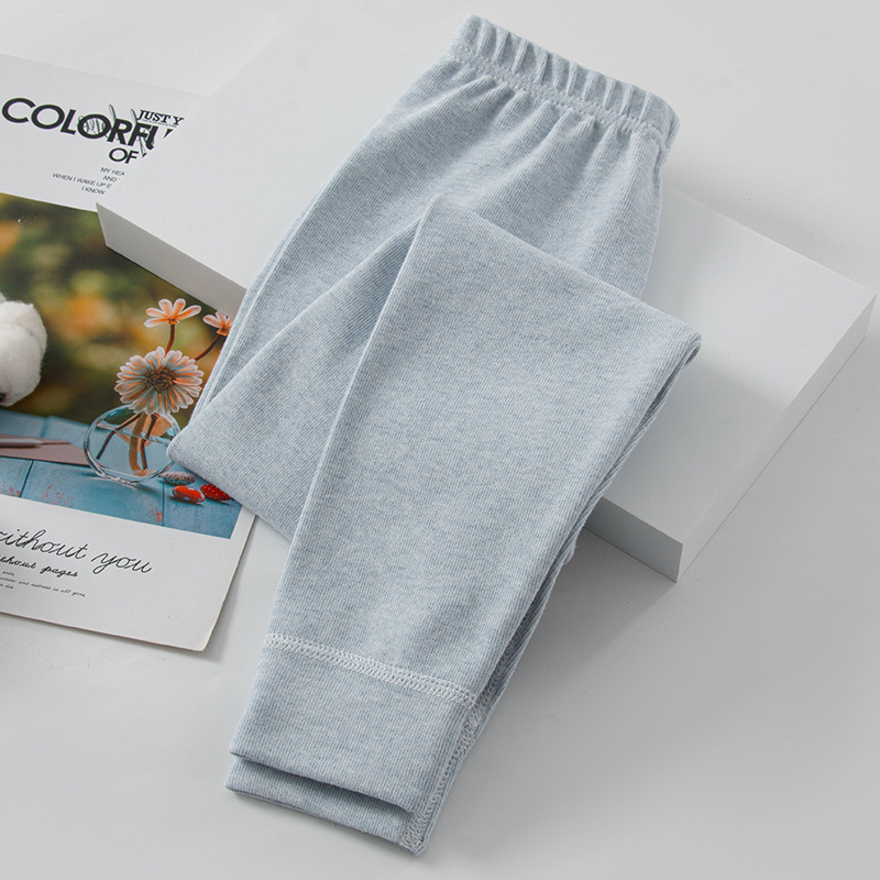 Ding-Shu Rong Colored Cotton Pants) Solid Blue