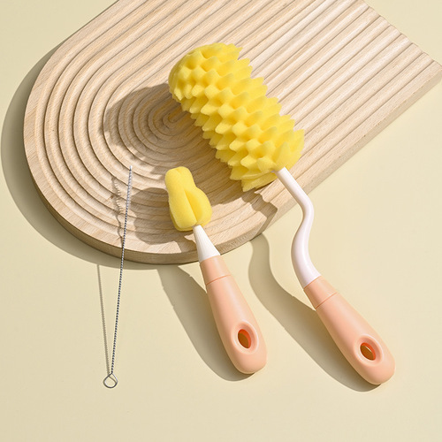 Infant sponge bottle brush, nipple brush, artifact kitchen cleaning brush, straw brush, wide diameter cup brush, can be wholesaled