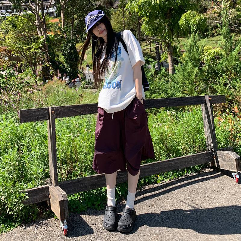 Wholesale Relaxed, Native-Feeling, Light and Relaxed Four-Color Refreshing and Breathable Casual Loose Cropped Pants