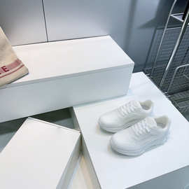 网面透气轻便运动休闲跑步瑜伽鞋女时尚百搭小个子厚底白色老爹鞋