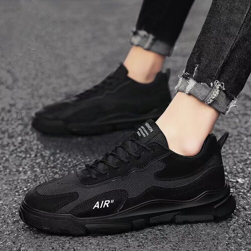 Men's fashionable sports shoes 2024 spring new men's shoes soft sole breathable running shoes Korean version thick sole casual shoes