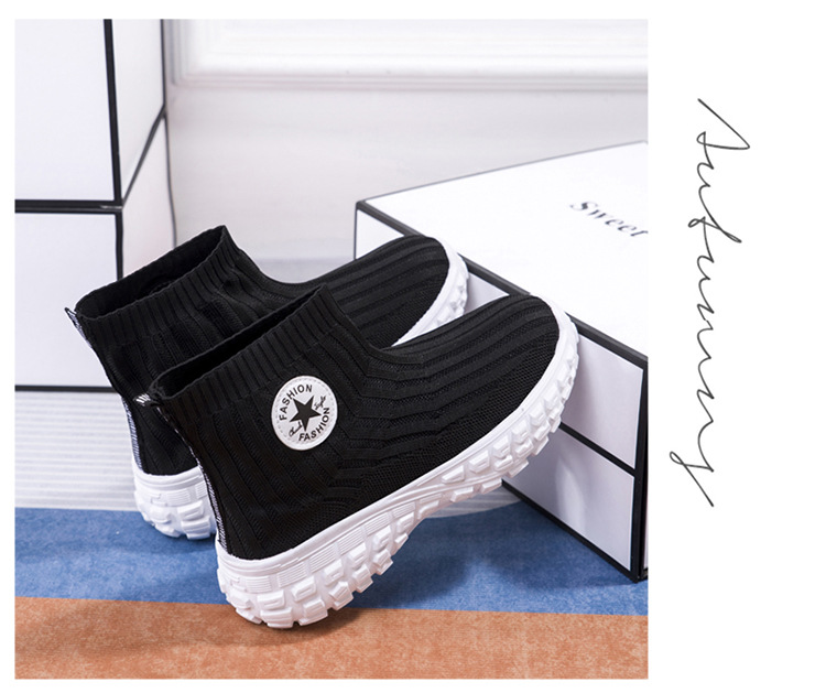 Spring And Autumn New Light Ladies Solid Bottom Socks Shoes High Top Sports Breathable Mesh Wholesale_voghion.com