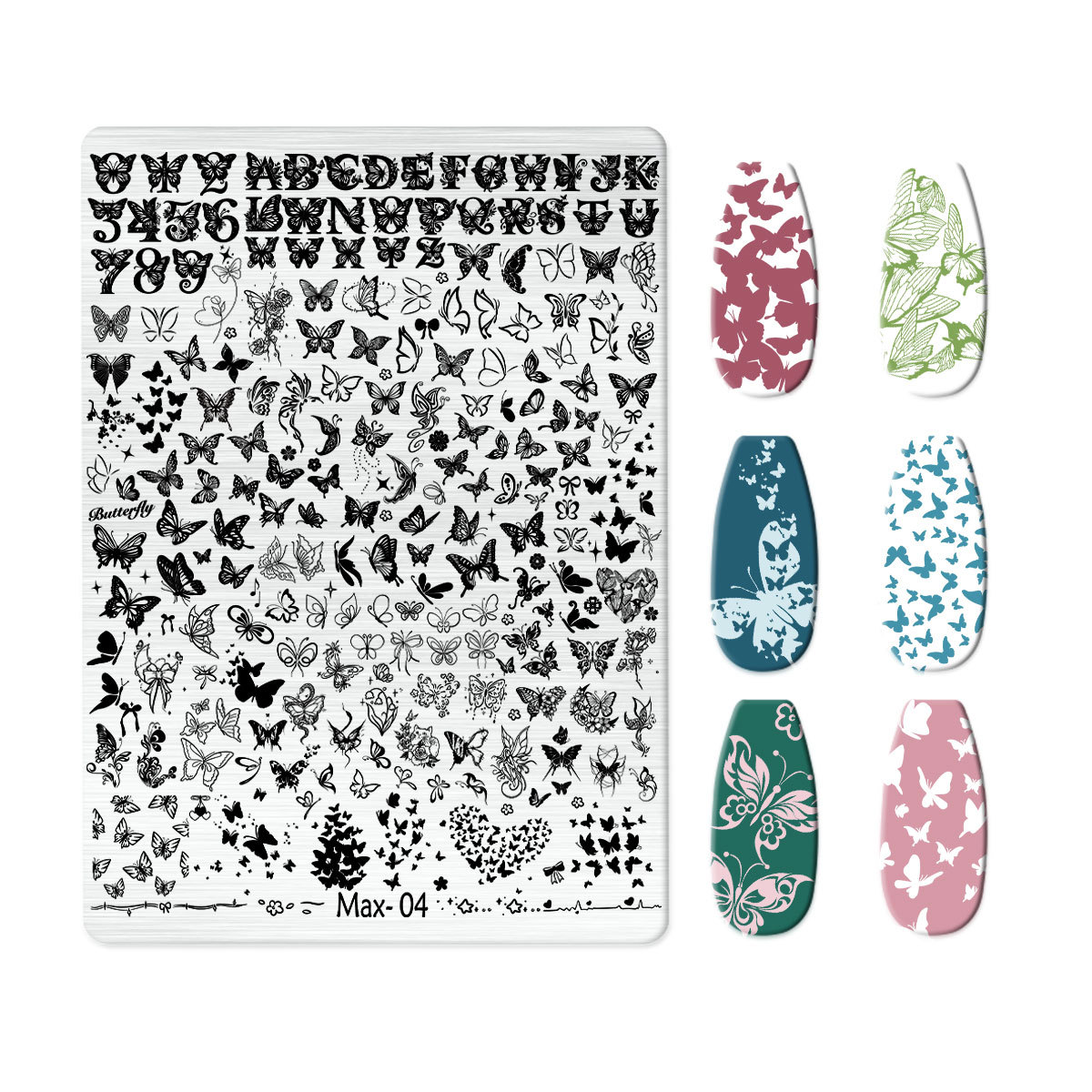Explosions Super Large Nail Art Egg Plate Nail Art Steel Plate New Technology Cute Nail Art Bow Frosted with Back Plate