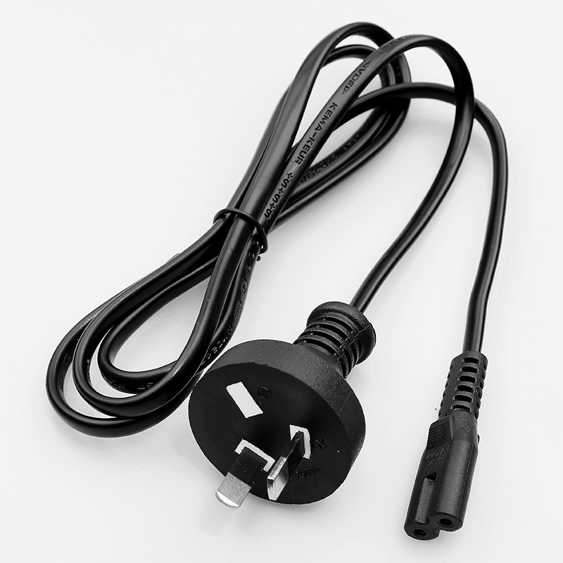 1.2-meter Australian standard two-prong plug 8-character tail power cord, 0.5 square copper-clad aluminum Australian standard power connection adapter plug cord