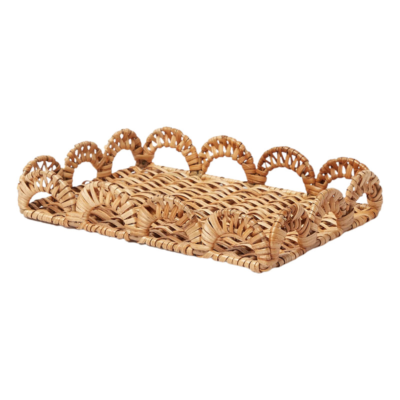 Canasta de almacenamiento de ratán real hecha a mano de estilo nórdico baño baño balcón ropa suministros de hotel canasta de almacenamiento de artículos diversos