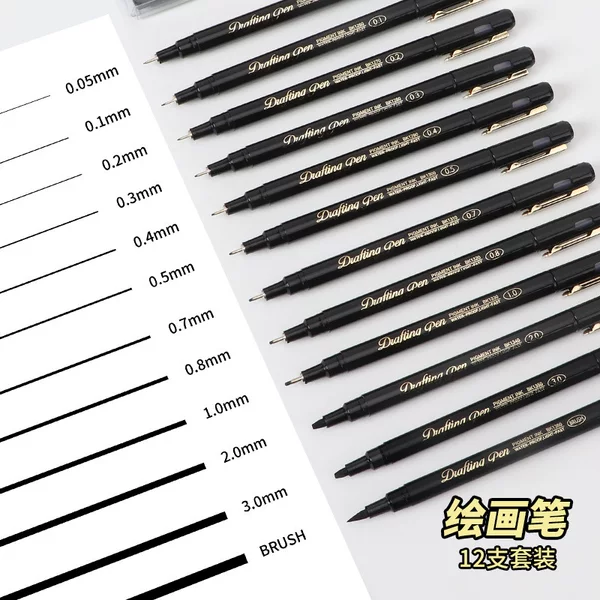 Baoke Drawing Gouline Pen Waterproof Contour Pen Student Art Drawing Line Pen Cartoon Design Hand-painted Needle Pen