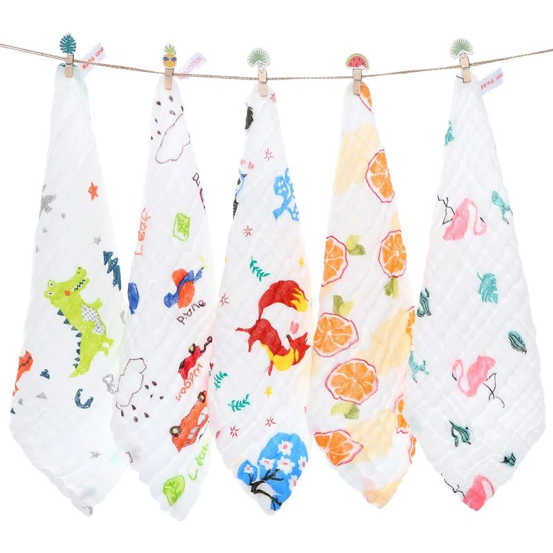 Пуми шестислойное детское квадратное полотенце из чистого хлопка, впитывающее детское Марлевое полотенце для слюны, детское полотенце для молока