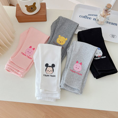 2024 Spring New Style Girls Cartoon Leggings Baby Pants Printed Children's Outerwear Stretch Slim Pants
