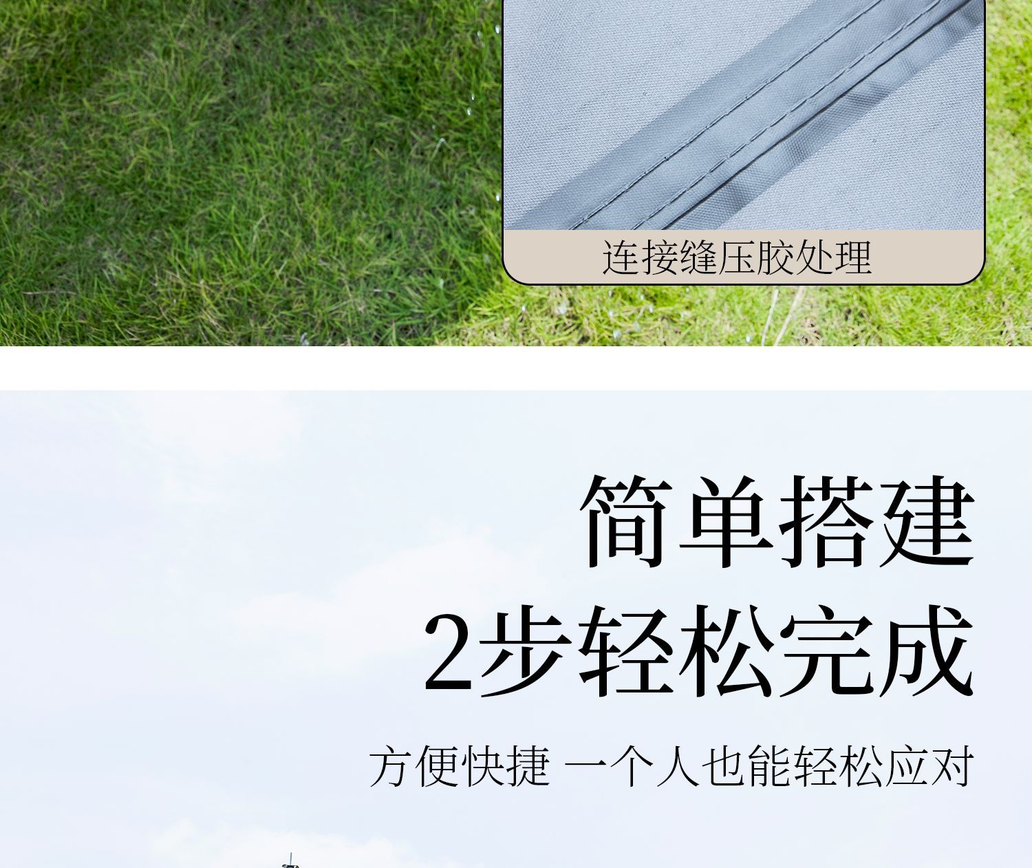 Mountain Guest's New Titanium Black Plastic Canopy Camping Style Outdoor Portable Outdoor Canopy Is Wind-Proof, Rain-Proof and Uv-Proof