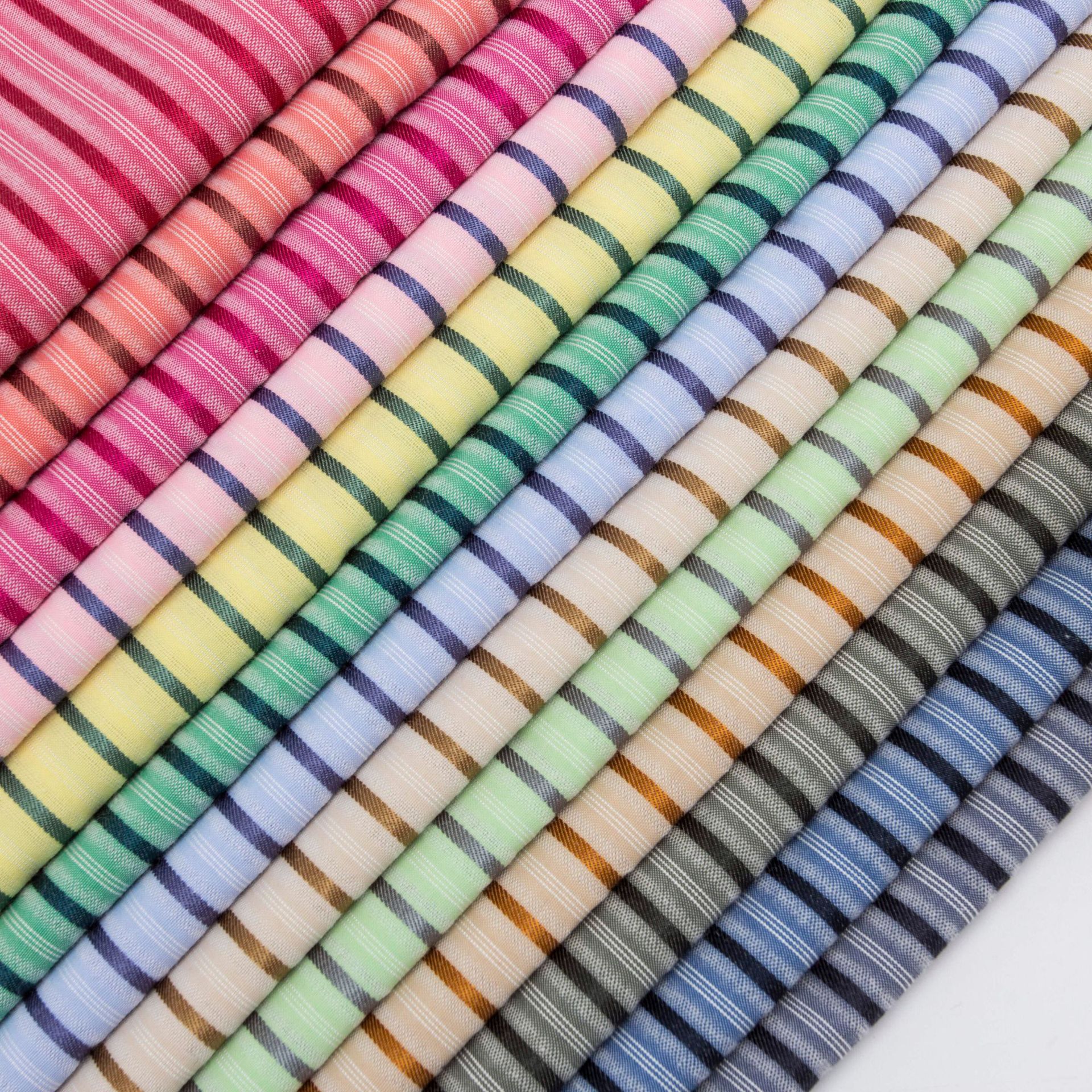 春夏多彩的色织条时尚衬衫连衣裙面料炫丽宽窄条纹