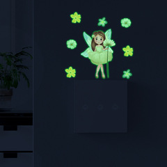 花仙子開關貼雛菊花朵夜光貼紙兒童房臥室家居裝飾牆貼畫自粘批發