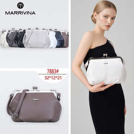 俄罗斯欧美跨境外贸爆款金属锁扣贝壳包大容量单肩斜挎时尚女包