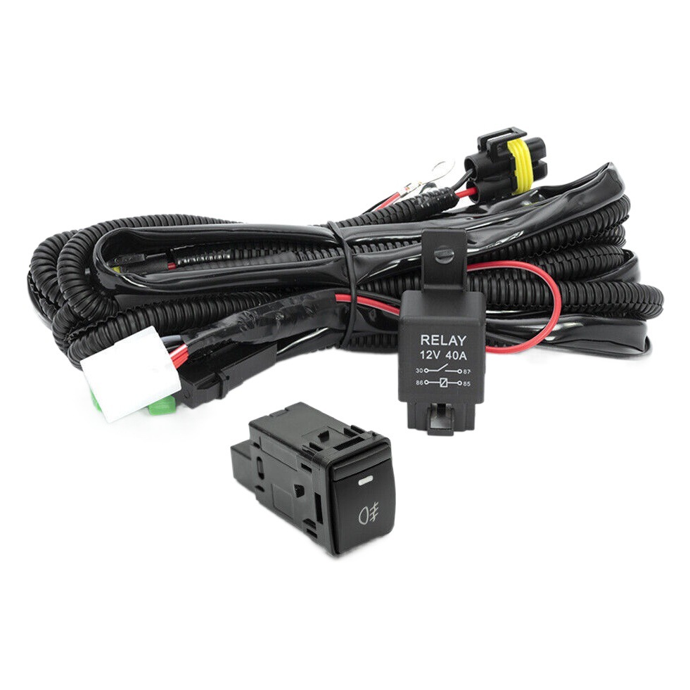 Lámpara de niebla interruptor línea conjunto H11/H8 aplicable a Nissan Qijun Loulan Nissan Luida modificada lámpara antiniebla interruptor línea