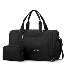 チェック柄トラベルダッフルバッグレディースウィークエンダートラベルバッグトイレタリーバッグ付き独立したシューズコンパートメントフィットネスバッグビジネストラベルバッグ