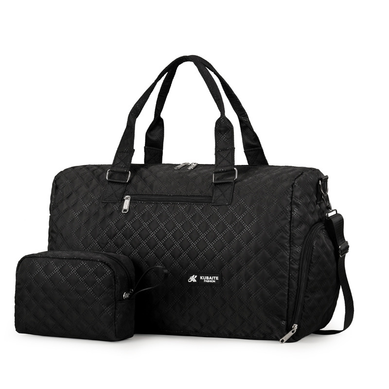 Plaid Travel Luggage Bag, Women's Weekend Travel Bag with Toiletry Bag, Independent Shoe Compartment, Fitness Bag, Business Trip Bag