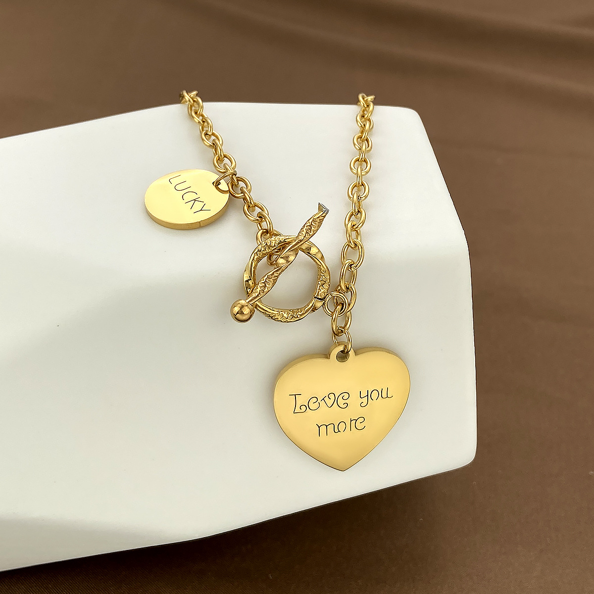 INS Style Heart Shape Copper Plating Pendant Necklace 1 Piece