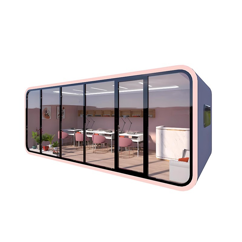 Casa de alojamiento de manzanas, sala de estar, casa de tablero móvil al aire libre, estación postal inteligente, cápsula espacial, casa móvil
