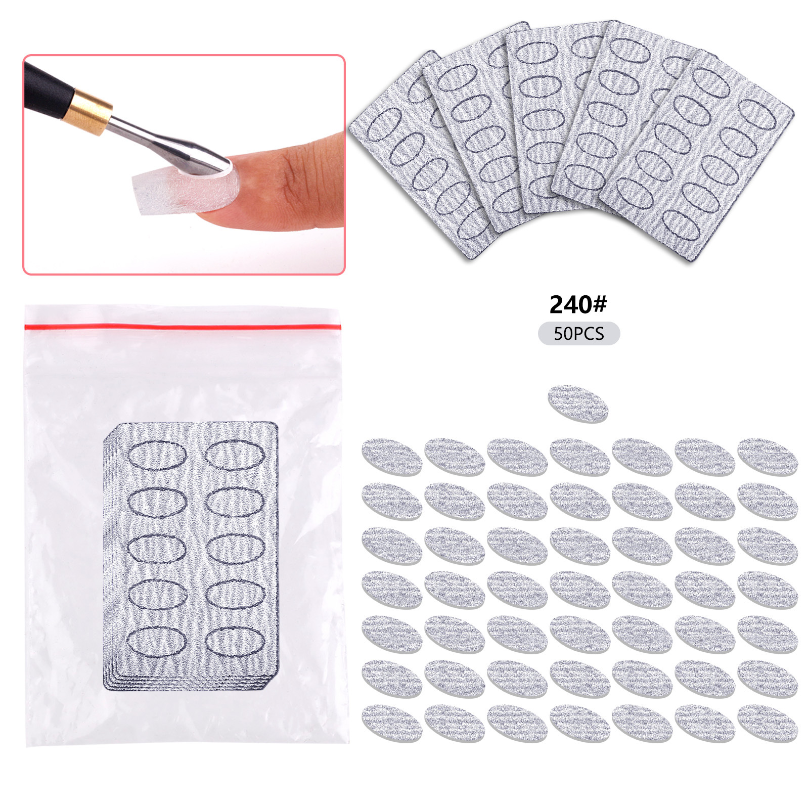 Transfronterizo nueva manicura de doble cabeza de acero Bevel empuje grande de acero inoxidable redondo curvado boca peeling herramienta removedor de uñas image 16