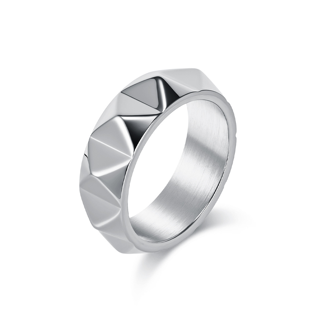 Kegelvormige ring van titaniumstaal voor mannen, populaire stijl, gepersonaliseerd zelfverdedigingsring, messing boksbeugel, roestvrij staal_voghion.com