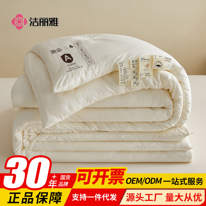 Jialiya 2025 New Style Non-Dyed Soft Soy Fiber Summer Cool Quilt Quilt Core Spring & Fall Quilt for All Seasons Wholesale