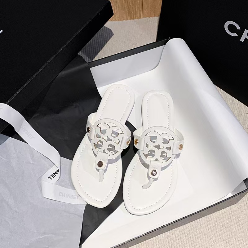 2024 nuevo tipo de zapatillas TB casuales con suela plana para mujeres de verano, zapatos de playa antideslizantes con suela gruesa