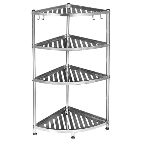 Bathroom rack floor-standing household stainless steel kitchen corner rack toilet tripod bathroom basin storage rack