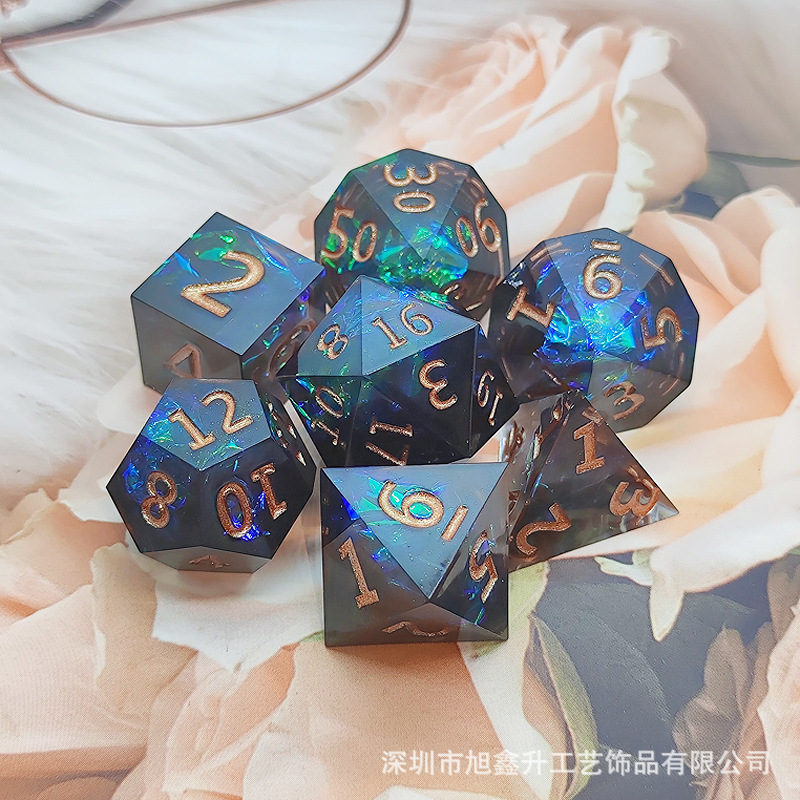 Resina de ángulo agudo DADOS COC corriendo grupo Cthulu DND Dragon y Dungeon juego de mesa TRPG poliédrico DADOS