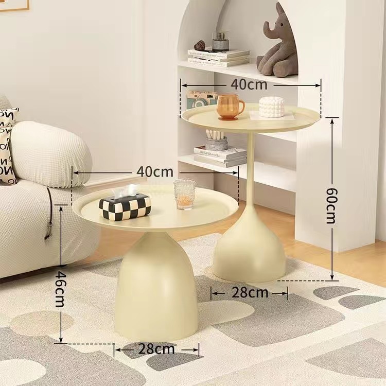 Mesa auxiliar de sofá de estilo crema mesa de café móvil blanco mini balcón mesa pequeña de hierro mesa de esquina de lujo luz mesa lateral creativa