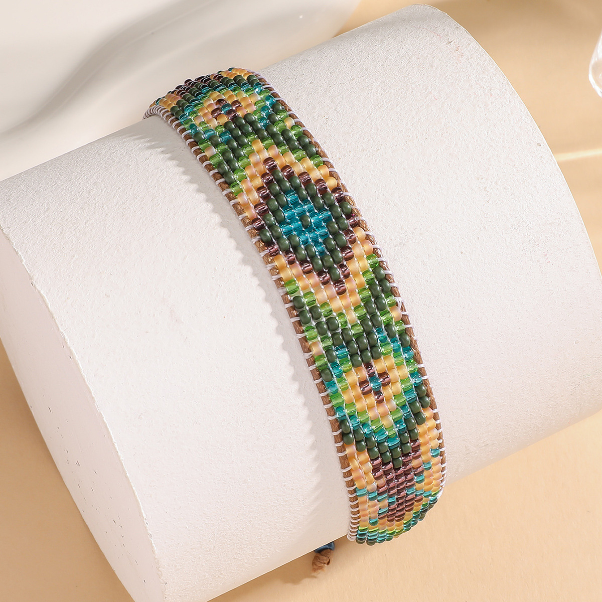 9g Weight Slider Clasp Closure Clasp Closure Type Bracelets Classification cord Chain Material Beaded Chain Chain Type 1 Piece Quantity Daily Occasion Seed Bead, cord Material Rhombus Pattern All Seasons Season Unisex Gender Knitting Design Ethnic Style Style Ethnic Style Rhombus Seed Bead Cord Beaded Chain Slider Clasp Closure String Bracelets Wholesale 6