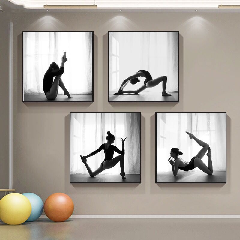 Gym Yoga Room Wall Yoga Asana Poster Hanging Painting Training Room Dance Room Mural Yoga Studio Decorative Painting