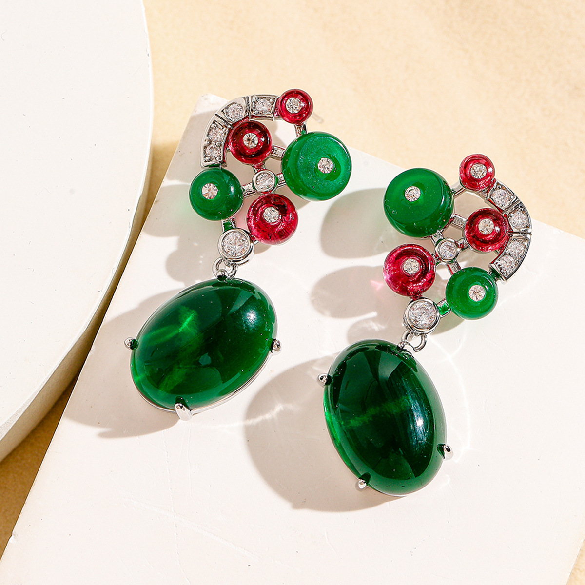 elegant fashionable trend earrings drop-shaped