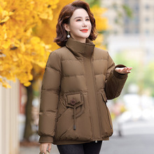 正品牌高档羽绒服短款女2025冬季显高气质中年妈妈保暖白鸭绒外套