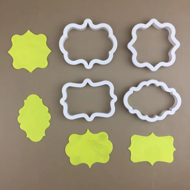 4pcs шильдика для печенья, форма для украшения сахара, форма для украшения DIY границы, форма для выпечки печенья