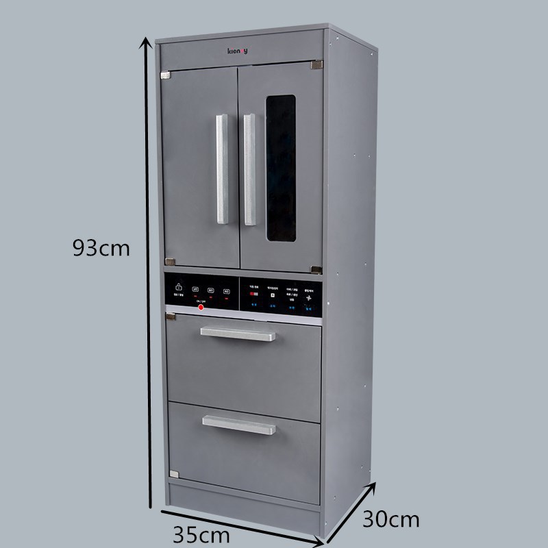 Juego de simulación de madera para niños estilo europeo gris blanco sonido y luz refrigerador grande juguetes de cocina utensilios de cocina traje de cocina