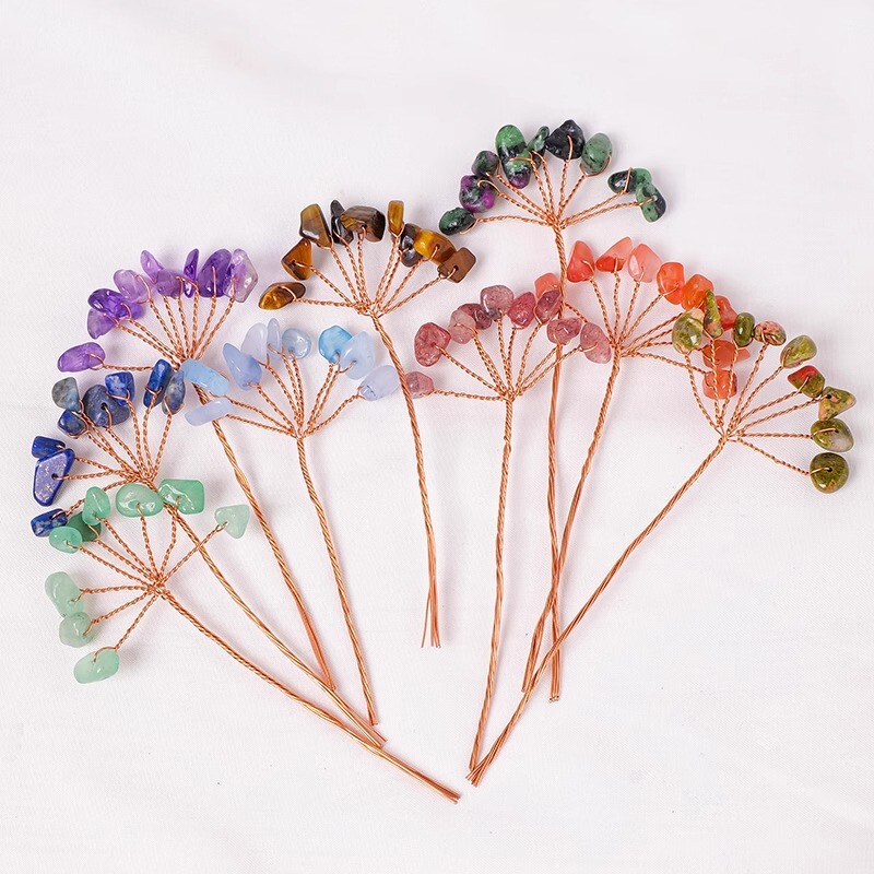 Natural Crystal Gravel Money Tree Head Semi-Finished Hand-Woven Copper Wire Unshaped Bouquet Accessories Wholesale Natural Crystal Gravel Money Tree Head Semi-Finished Hand-Woven Copper Wire Unshaped Bouquet Accessories Wholesale