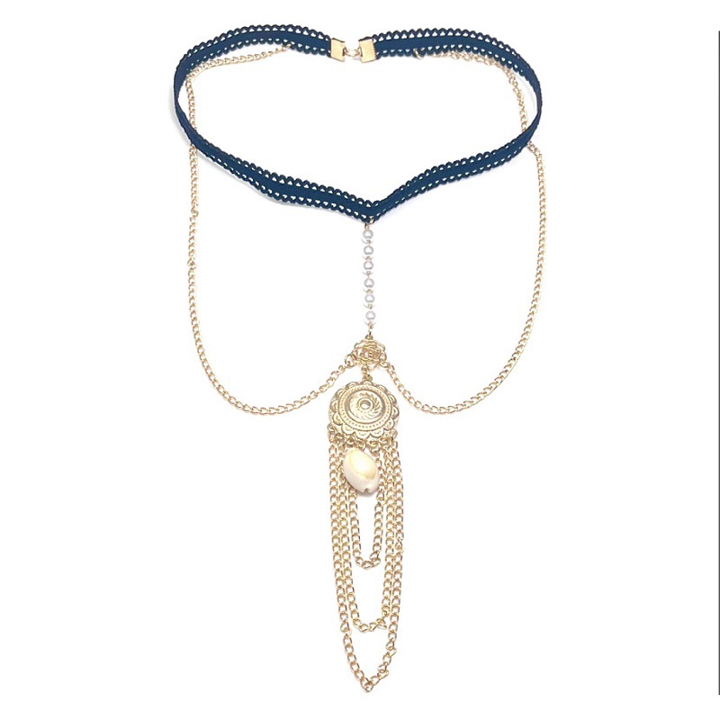 Streetwear Solid Color Alloy Plating Womenu0027S Body Chain 1 Piece