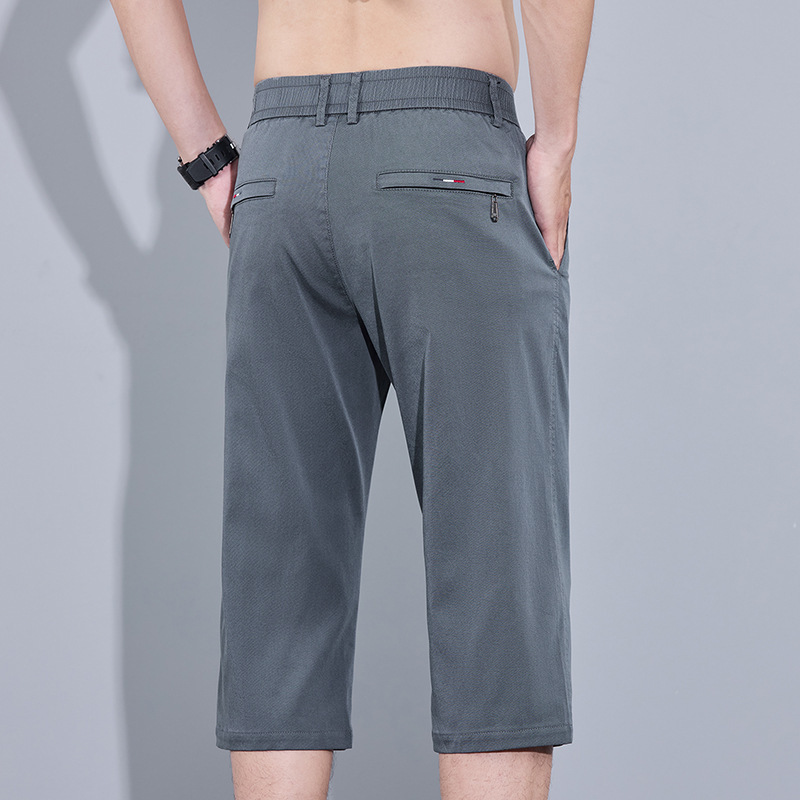 New Summer Ice Silk Ultra-thin Casual Shorts for Men, Tencel Cropped Pants, Straight Slim Fit Stretch Sports Shorts New Summer Ice Silk Ultra-thin Casual Shorts for Men, Tencel Cropped Pants, Straight Slim Fit Stretch Sports Shorts