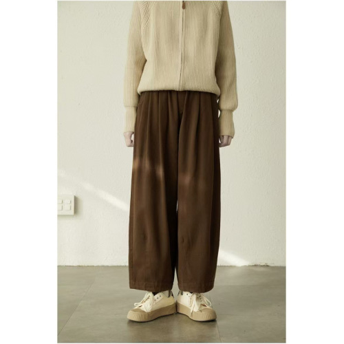 Relaxed large-cut meat-hiding pants for girls, spring 2024 new Japanese style high-waisted slimming casual wide-leg pants