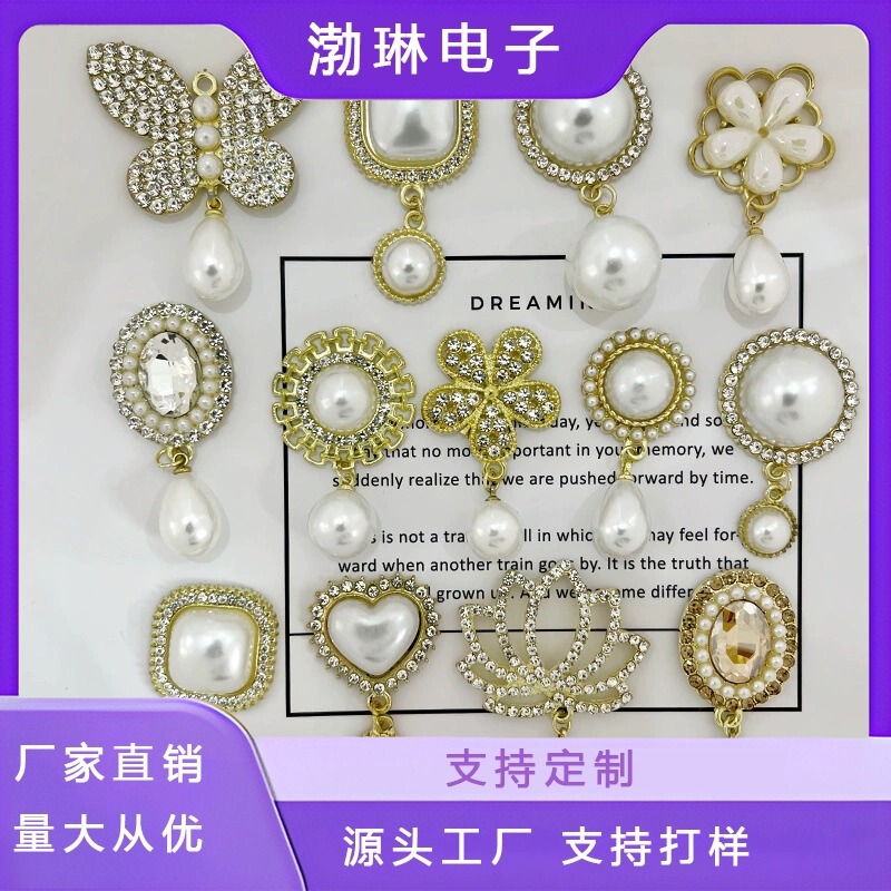 Korean Fashion Gold Alloy Geometry DIY Material Accessories Headwear Necklace Earrings Accessories