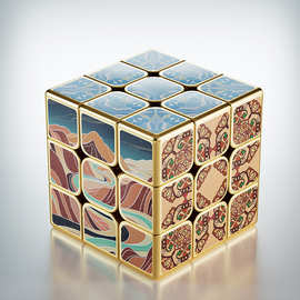黄金丝绸之路祥文魔方可diy文创公司图片创意定 制生日礼物收藏