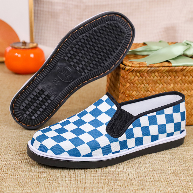 Zapatos de trabajo zapatos de trabajo cómodos inferiores zapatos de tela antideslizantes bajos para las mamás zapatos de lona para las mamás zapatos de mujer tendón de ternera casual resistente al desgaste