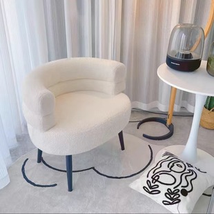 Single Lazy Sofa Chair Makeup Chair Cyber Celebrity Lamb Velvet Chair Living Room Simple Modern Light Luxury Balcony Leisure Chair
