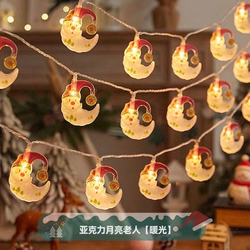 国境を越えた新製品クリスマス老人雪だるまクリスマスツリー装飾灯ショーウインドー創意ペンダントカラー灯串|undefined