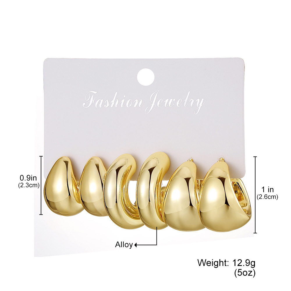 Ear Studs Classification 1 Pair Simple Style Solid Color Plating Alloy Ear Studs