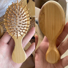 Bamboo mini comb for women, portable small air bag air cushion massage head for girls and children, small and cute