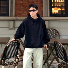 巴黎卫衣男烫钻纯棉连帽衫 潮牌B家外套英文字母高街宽松连帽卫衣