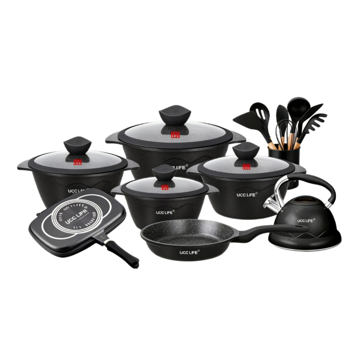 UCC LIFE Lotus 21pcs mármol aluminio fundido a presión no pegajoso aluminio jarro linterna UC3421