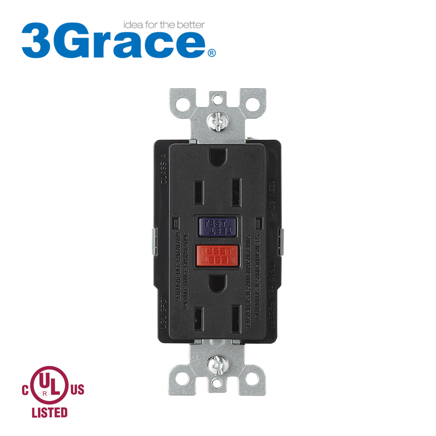 125V 15A/20A 漏电流保护器 带TR/WR 室内室外用美标GFCI墙壁插座